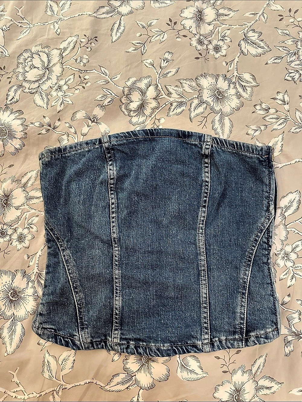 Denim corset top